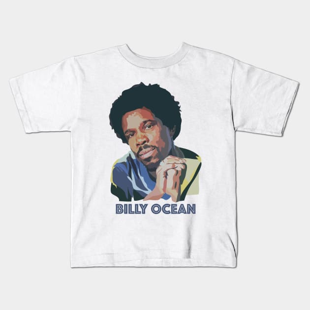 Billy Ocean with Text Kids T-Shirt by annamckay